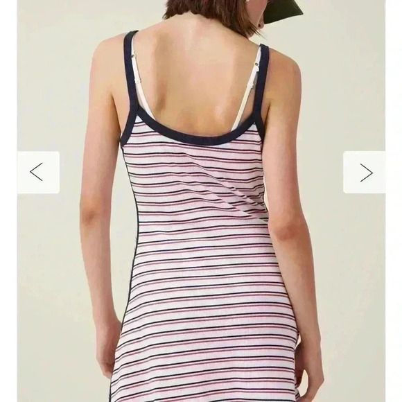 COTTON ON women’s Rib Contrast Cami Mini Dress nautical Soft curved neckline - Picture 10 of 11